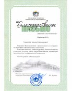 Благодарственное письмо управления культуры мэрии города Новосибирска Благодарственное письмо управления культуры мэрии города Новосибирска